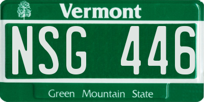 VT license plate NSG446