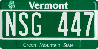 VT license plate NSG447