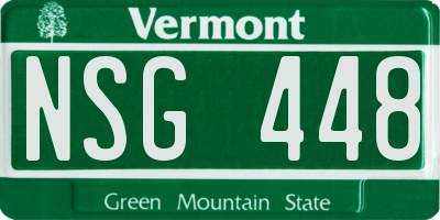 VT license plate NSG448