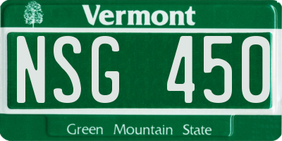VT license plate NSG450