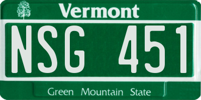 VT license plate NSG451