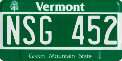 VT license plate NSG452