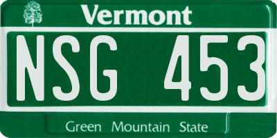 VT license plate NSG453