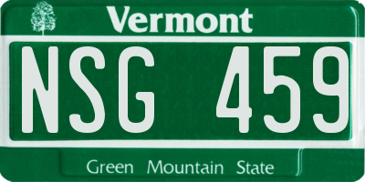 VT license plate NSG459