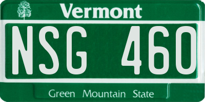 VT license plate NSG460