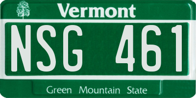 VT license plate NSG461