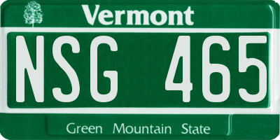 VT license plate NSG465