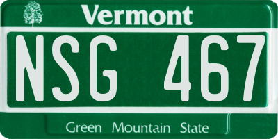 VT license plate NSG467