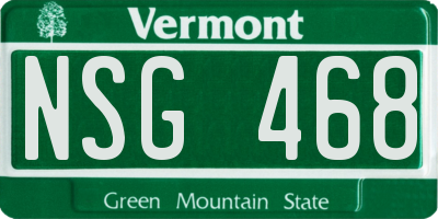 VT license plate NSG468