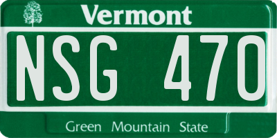 VT license plate NSG470
