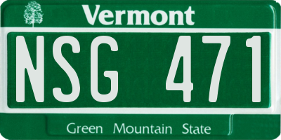 VT license plate NSG471