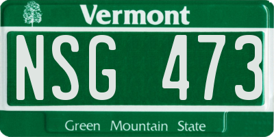 VT license plate NSG473