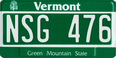 VT license plate NSG476