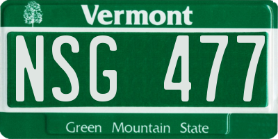 VT license plate NSG477