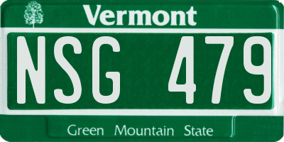 VT license plate NSG479