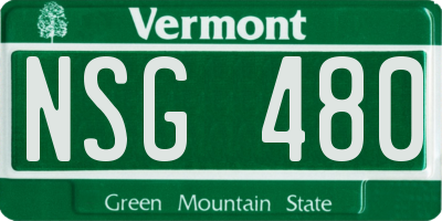 VT license plate NSG480