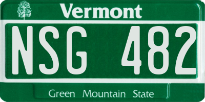 VT license plate NSG482