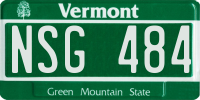 VT license plate NSG484