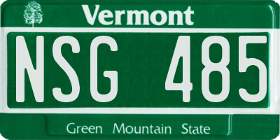 VT license plate NSG485