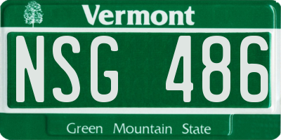 VT license plate NSG486