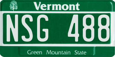 VT license plate NSG488