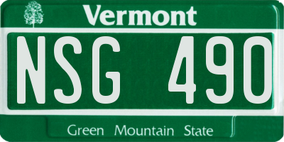 VT license plate NSG490