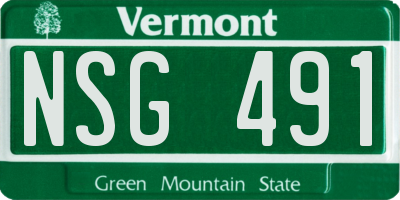 VT license plate NSG491