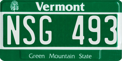 VT license plate NSG493