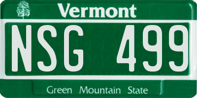 VT license plate NSG499