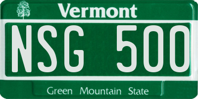 VT license plate NSG500