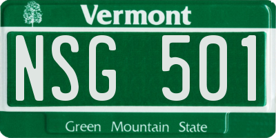 VT license plate NSG501