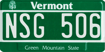 VT license plate NSG506