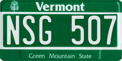 VT license plate NSG507