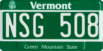VT license plate NSG508