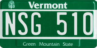VT license plate NSG510