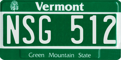 VT license plate NSG512