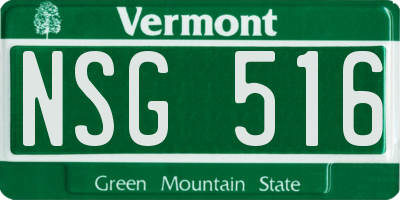 VT license plate NSG516