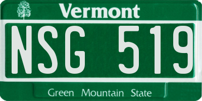 VT license plate NSG519