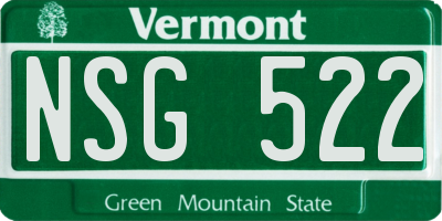 VT license plate NSG522