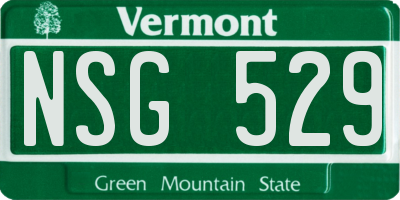 VT license plate NSG529