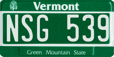 VT license plate NSG539