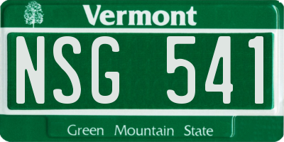 VT license plate NSG541