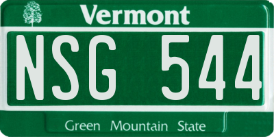 VT license plate NSG544