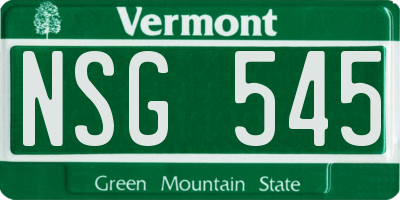 VT license plate NSG545