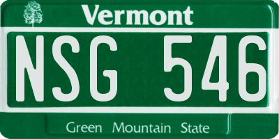 VT license plate NSG546