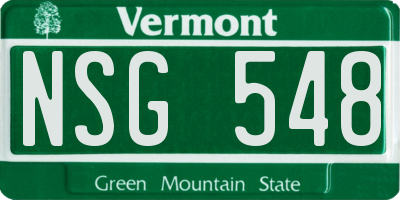 VT license plate NSG548