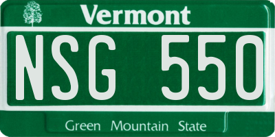 VT license plate NSG550