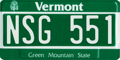VT license plate NSG551