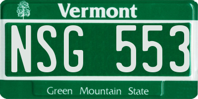 VT license plate NSG553