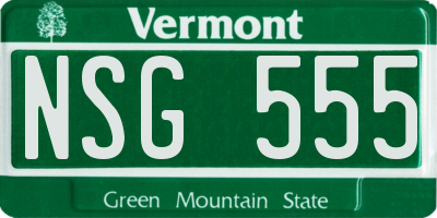 VT license plate NSG555
